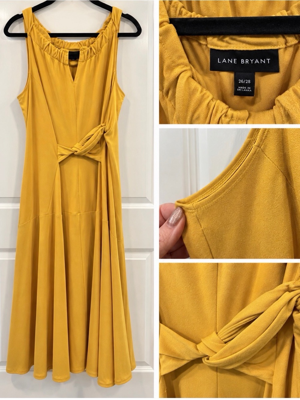 Lane Bryant Mustard Tie-Waist Maxi Dress
